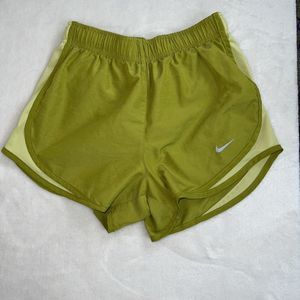 Nike Womens XS Dri Fit Athletic Running GREEN Shorts Lined